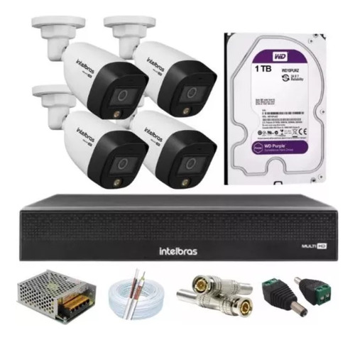 Kit Intelbras 4 Cam Vhd 1220 Full Color 3104 Hd Purple 1 Tb