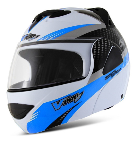 Capacete Masculino Feminino Moto Escamoteável V-pro Jet 2 Cor Azul Tamanho do capacete 58