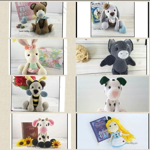 Pack 80 Patrones Animales Amigurumis Muñecos Crochet Ingles