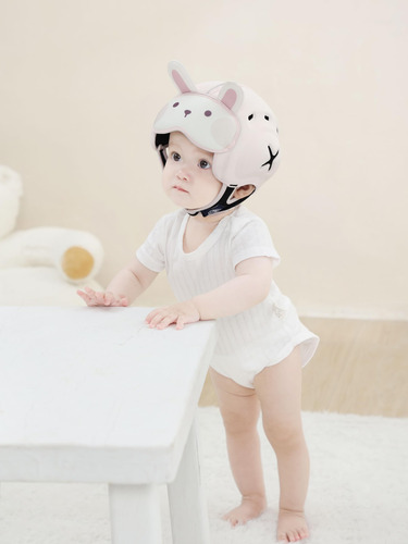 Casco De Seguridad Bebé Protector Cabeza Ajustable Transpira Rosa Pálido Nombre Del Diseño