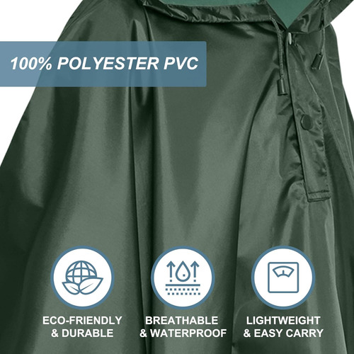 Poncho De Lluvia Resistente, Poncho Para Mochileros, Poncho