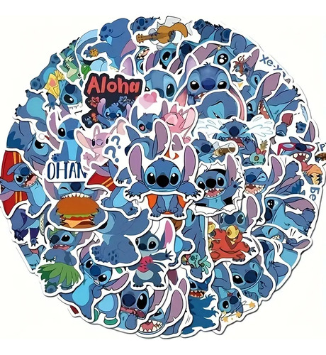 50 Calcomanías Sticker Impermeables De Lilo & Stitch