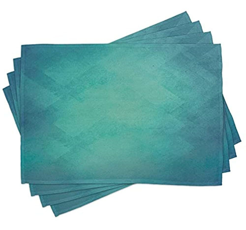 Ambesonne Teal Place Mats Set De 4 Estilo Retro Grunge Inspi