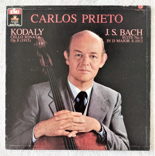 Carlos Prieto Lp Sonata De Kodaly Suite De Bach Cello 