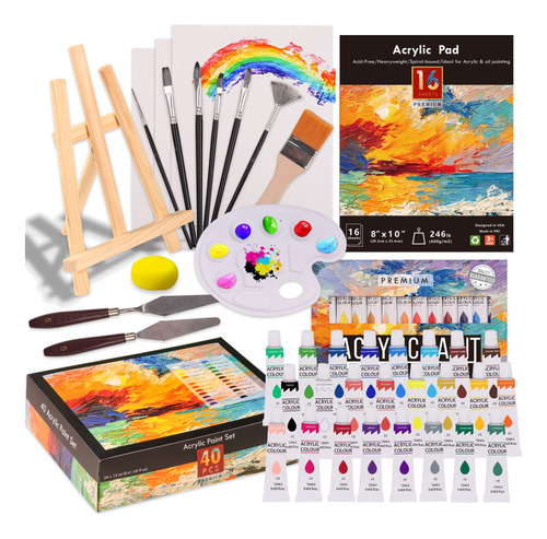 Kalour Pintura Acrlica Conjunto De 56 Pc, Suministros De Pin