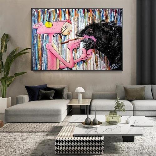 Imagen 2 de 8 de Cuadro- Pantera Rosa-decorativo-ultra Hd 100x70cm.