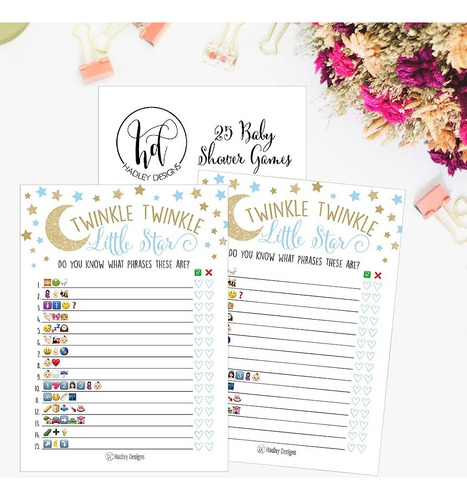25 Twinkle Twinkle Emoji Pictionary Baby Shower Games Ideas