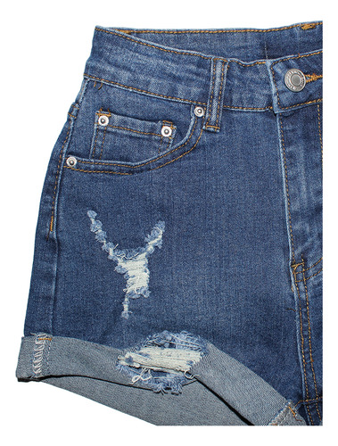 Short Mezclilla Stretch Mujer Cintura Alta Verano