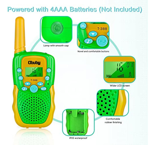 Walkie Talkies Para Niños 3 Pzs Gran Alcance Con Linterna D