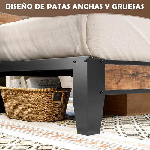 Base Cama Individual Con Cabecera Y Almacenamiento Usb