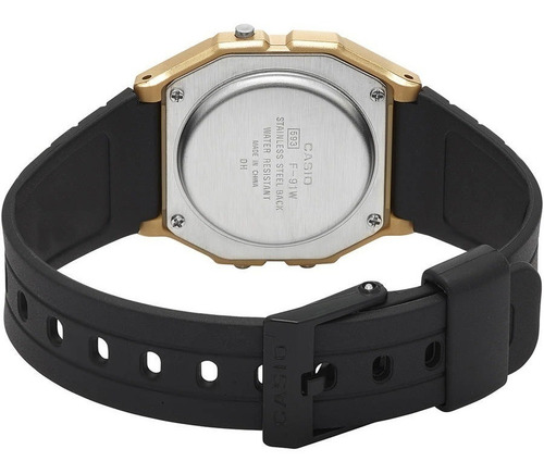Imagen 2 de 3 de Reloj Casio F91wm-9a Unisex Resina Plateado/negro