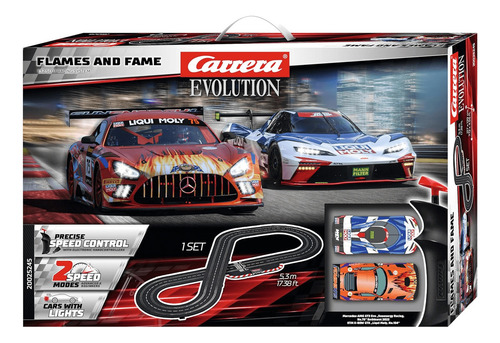 Autorama Carrera Evolution 5,3 Flames And Fame 1/32 2 Carros