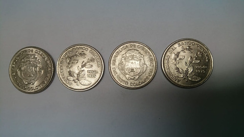4 Monedas Cinco Colones ¨¨aniversario Banco Central¨¨. Vhcf