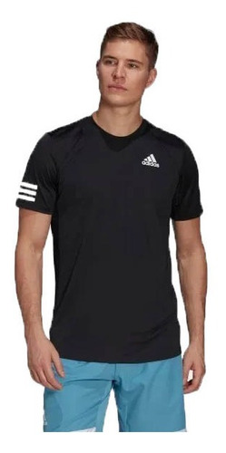 Remera adidas Hombre Club 3 Stripes Tenis Padel - Olivos