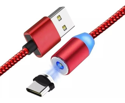 Cable Magnetico Iman Cargador Micro Usb Mallado