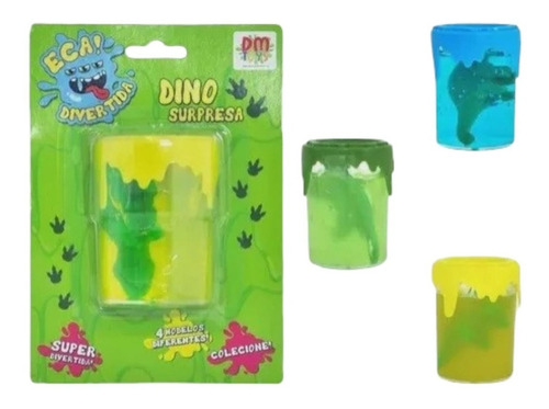 Kit 3 Meleca Divertida Massinha Surpresa Dinossauro Slime