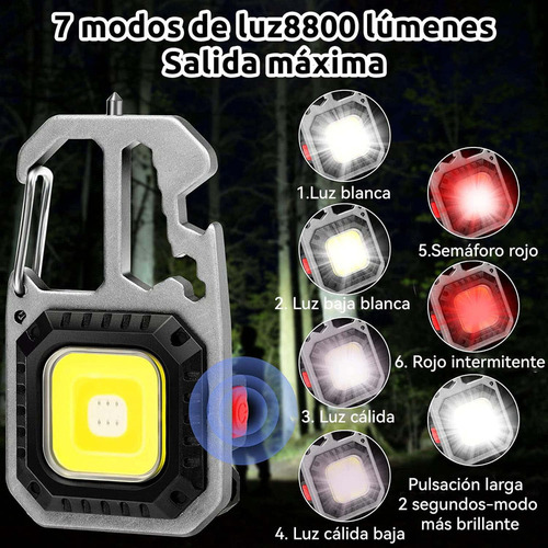 K 2 Piezas Linterna Led Compacta Cob, Brillante 1000 Lumen