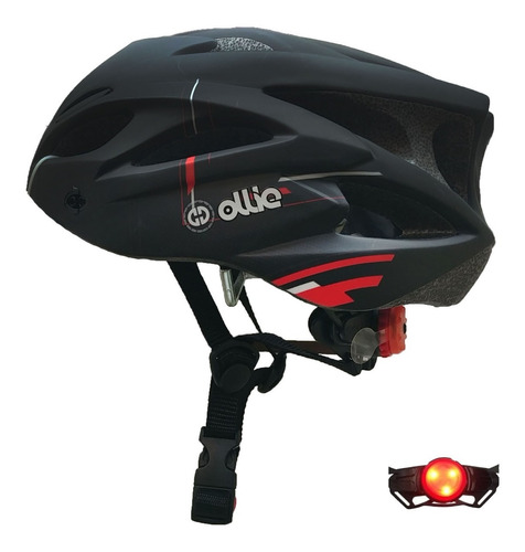 Casco Ciclista Ollie Cyclone - Negro/rojo | S18-l
