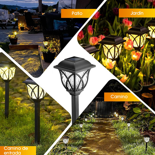 Bycray Juego De 6 Luces Solares Para Caminos De Jardín Luces