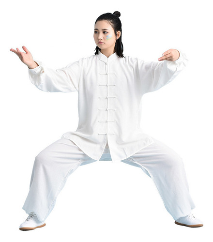 L Camisa Taichi Uniforme Ejercicio Algodón Conjunto De