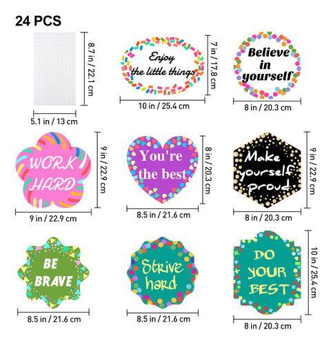 Tarjetas Con Frases Positivas Stobok, 24 Unidades, Para Deco