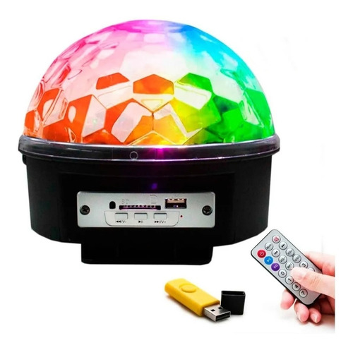 Globo Bola Maluca Led Magic Cristal Rgb Festas Mp3 Controle