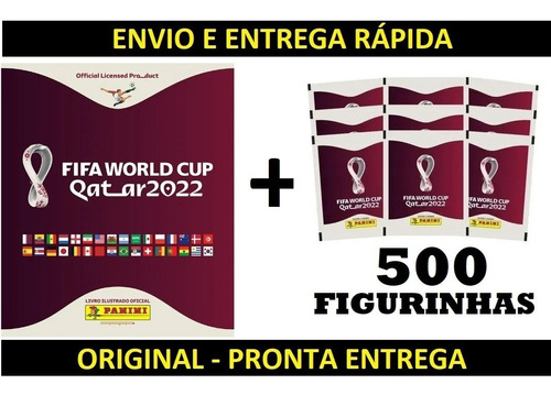 Álbum Copa Do Mundo 2022 + 500 Figurinhas Copa Catar Oficial