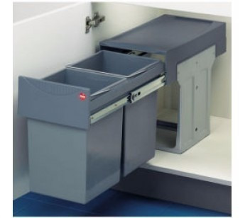 Imagen 4 de 5 de Cubo Cesto Residuos Doble 2 X15 L Cod.hafele 502.70.252 Extr