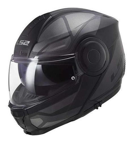 Casco Abatible Ls2 Scope Axis Ff902 Negro Titanium Moteros