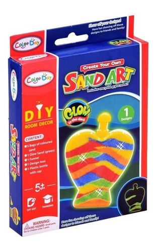 Kit Sand Art Crie Sua Propria Arte Na Areia Tam P Color Day