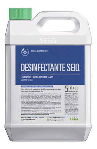 Desinfectante Seiq Amonio Cuaternario Bactericida Virucida