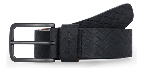 Cinturón Scappino De Piel Textura Trenza Hombre Color Negro Talla 34