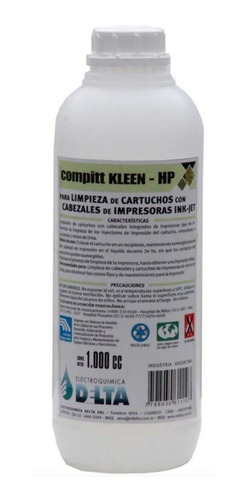 Compitt Kleen Hp Limpieza Cartuchos Cabezales 1l X10u