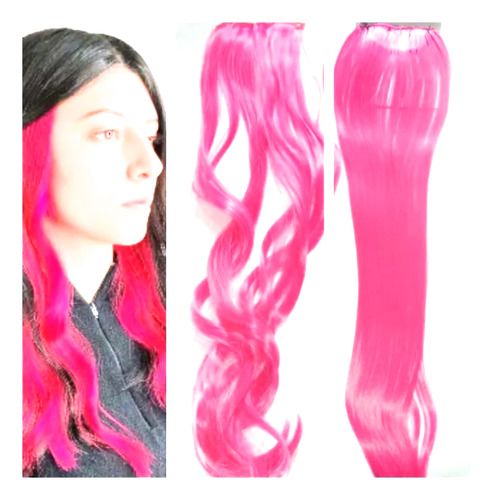 * Extensión Mechón Pelo Lateral 10x60 2peinetas/fucsia *