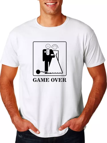 Camiseta Game Over Casamento Meme 100% algodão