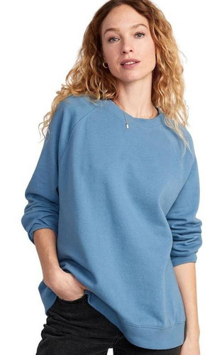 Polerón Mujer Old Navy Oversized Cuello Redondo Celeste