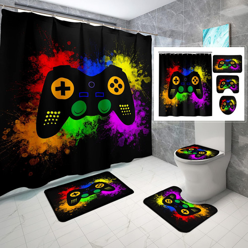 Cortinas D/ducha Kodhyvj+accesorios - Gamer Polvo De Colores