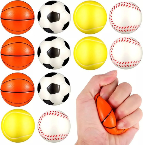 12 Pack Pelota Suave Espuma Anti-estrés Squishy Juguete Set