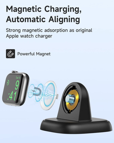 Soporte De Cargador Apple Watch Negro Con Usb C