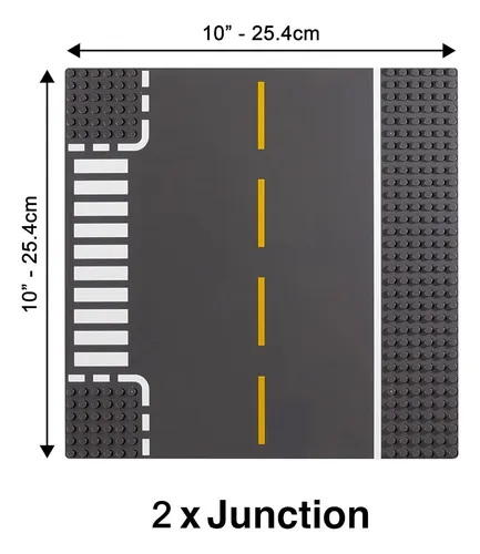 Base De Construcción 8 Pzas Con Diseño De Carretera Gris