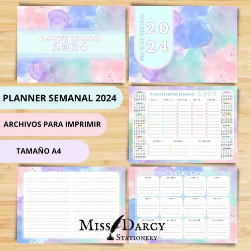 Planner Semanal 2024 Imprimible Con Calendario A4 en venta en Capital