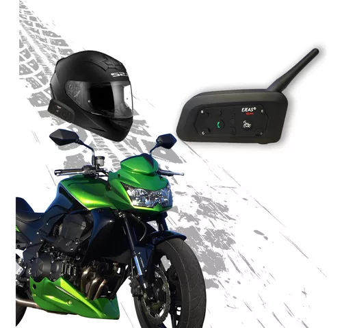 Combo 2 Intercomunicadores Bluetooth para Casco de Moto Ejeas V6 Pro 1200  Mts 850maH