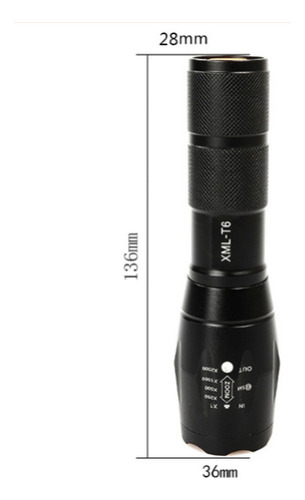 Mini Linterna Portátil Con Zoom Led, Versión De Luz Blanca