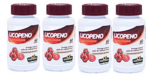 Licopeno, Vitamina C, Vitamina E, Colágeno E Selênio Kit - 4