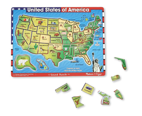 Melissa & Doug Ee.uu. Mapa Puzzle De Sonido - Rompecabezas D