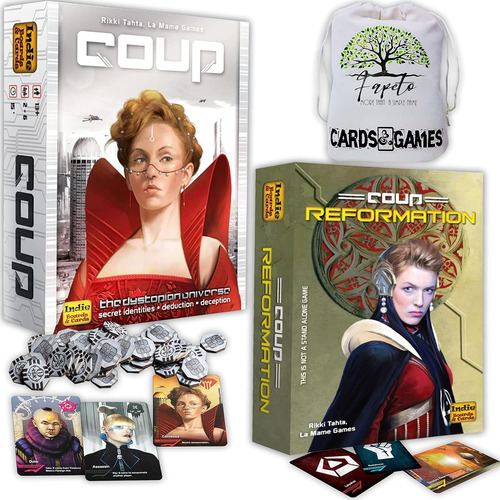 Paquete De Bolsa Con Cordón Con Juego De Cartas Coup (el Uni