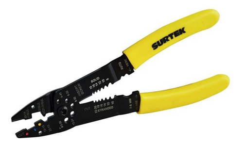 Pinza Pelacables 10-24awg 9puLG C/ Corta Tornillos Surtek