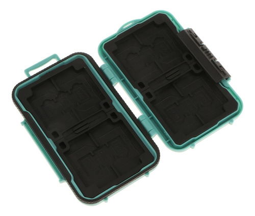 Caja Protectora De Plástico Verde Sd Cf Tf Para