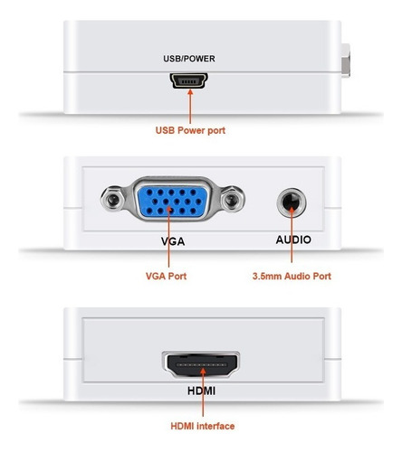 Encienda la salida HDMI del portátil Ps4 Ps3 en el monitor Vga HDMI2VGA