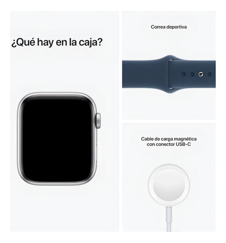 Apple display de 1.732" con correa de fluoroelastómero color azul abismo y caja color plata - Excelente (Reacondicionado)